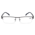 thumbnail image 3 of Semi-Rimless Metal Reading Glasses, Lightweight Business Style Eyeglasses for Men Daily Use, 3 of 6