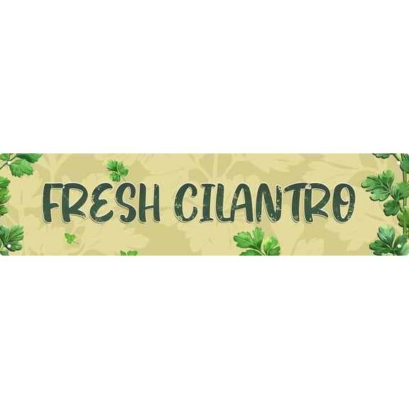 Fresh Cilantro Metal Tin Sign Vintage Farmhouse Art for Coffee Bar, Bathroom, Man Cave - Funny Wall Decor Accessories for Home, Cool Room, Road Street Garage - 4x16 in