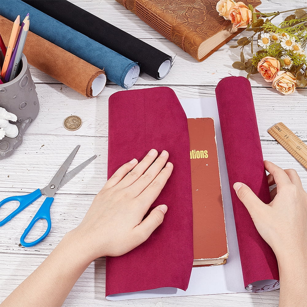 4 Colors 51.2 x 11.8 Book Cloth Cover Suede Fabric Surface Paper Backed Bookbinding Bookcloth Red Black Hardcober Textbook Book Binding
