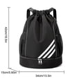 thumbnail image 3 of Waterproof Drawstring Backpack Sports Gym Bag With Shoes Compartment, Waterproof Draw String Back Bag For Men Women, 3 of 5