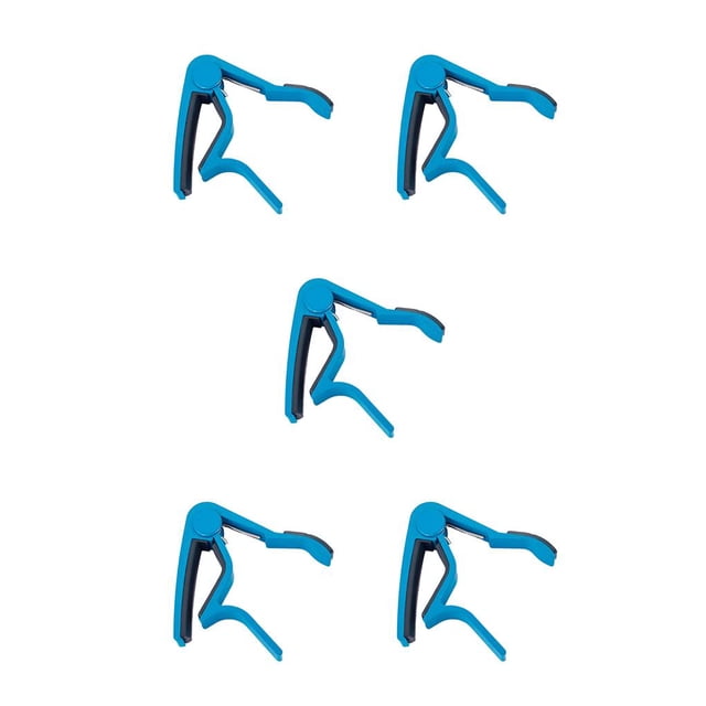 ZheElen 1Pcs Guitar Tuner Streamlined Aluminum Guitar String Clip Clamp with Stainless Steel Spring Silicone Handle blue 5Set