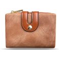 thumbnail image 1 of Womens Wallets Small Ladies Bifold Wallet With Zipper Coin Pocket,Mini Purse Soft Compact Thin (Brown), 1 of 5