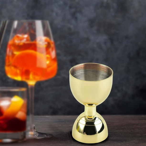 Taza medidora de doble cabeza de acero inoxidable, medidor de cóctel, herramientas de camarero, taza medidora de , medidas de bebida Oro Macarena Jigger de cóctel