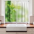 thumbnail image 2 of Ambesonne Floral Kitchen Curtains, Modern Asian Boho Bloom Art, 55"x39", Emerald Green, 2 of 3