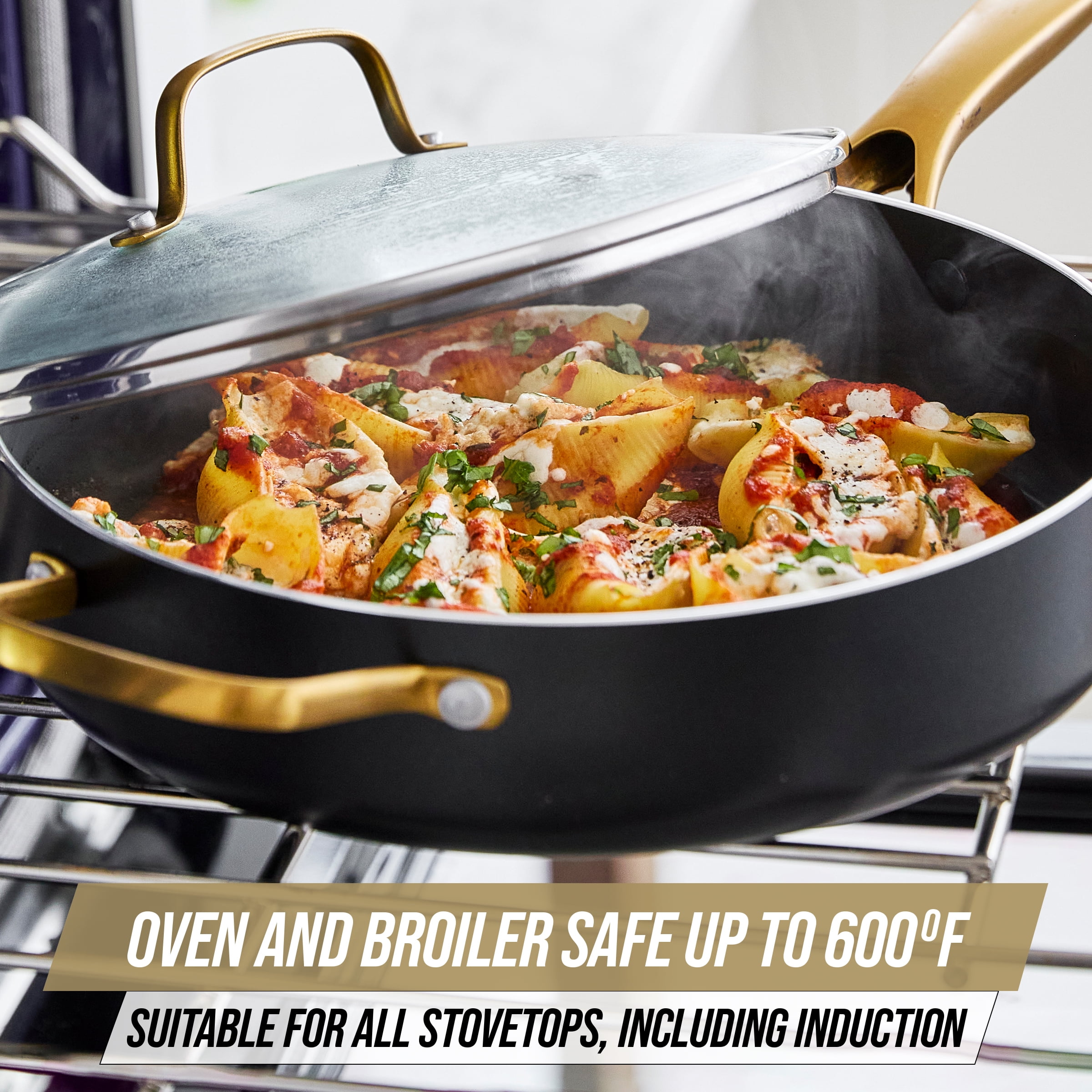 Blue Diamond Gold Edition Ceramic Nonstick 12 Piece Cookware Set