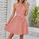 thumbnail image 4 of Fashionable Bright Color One-piece Dress Halter-neck Style One-piece Dress for Women Ladies Young Girls Wear, 4 of 5