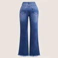 thumbnail image 4 of adaychics Embroidered Jeans for Women Flare Leg Retro High Waisted Long Stretchy Bootcut Jeans for Daily Wear Going Out Vacation, 4 of 9