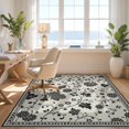 thumbnail image 3 of Design&I 5'x7' Ultra Soft Area Rug, Black White Elegant Floral and Vine Design Intricate Blossoms Foliage with Detailed Fluffy Washable Non Shedding for Bedroom Living Room Home Office, 3 of 3