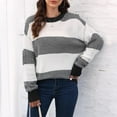 thumbnail image 2 of Sweater Sweatshirt for Women Vertical Striped Pullover Tops Loose Fit Long Sleeve Shirt Fall Outfits Clothes 2024, 2 of 7