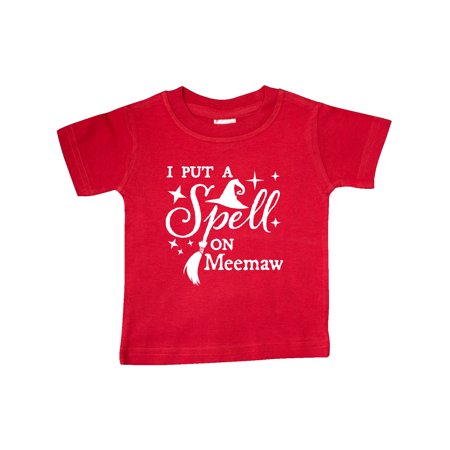 

Inktastic I Put a Spell on Meemaw Witch Hat and Broom Gift Baby Boy or Baby Girl T-Shirt