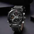 thumbnail image 3 of NAVIFORCE Reloj deportivo masculino resistente al agua electrónico de cuarzo con banda de cuero 3ATM (negro gris), 3 of 4