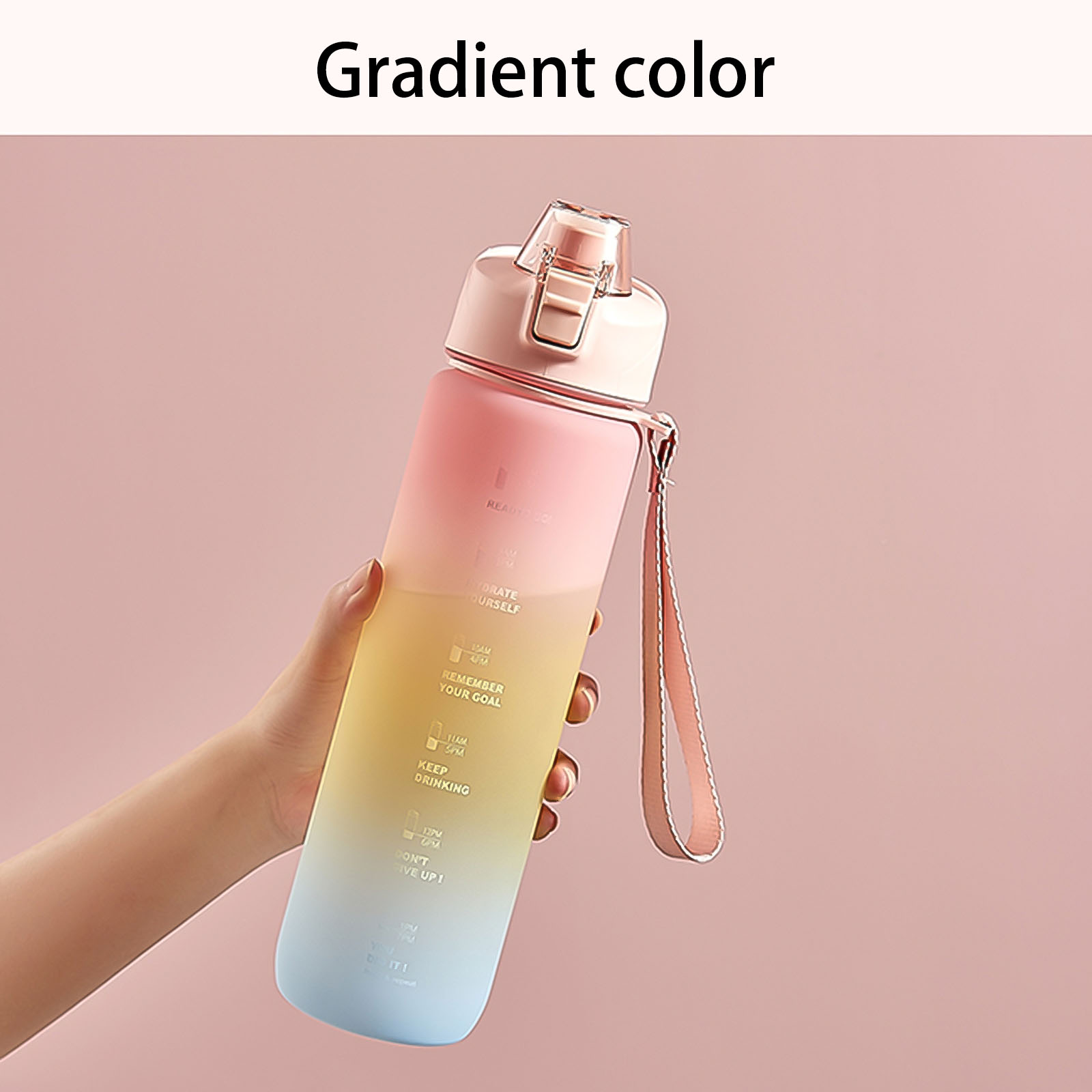 420/600/1000ML New Cherry Gradient Color Glass Water Bottle Cute Fashion  Sport Drink Bottles Gift