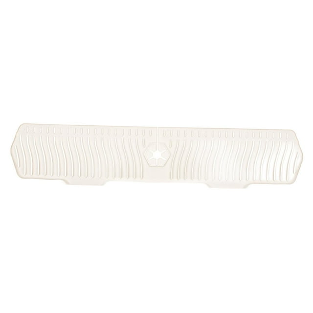 Tapete de silicona para grifo de fregadero, protector contra salpicaduras para fregadero de cocina, absorbente, 75 x 15 cm Blanco