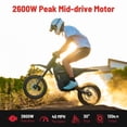 thumbnail image 6 of Yozma IN10 2600W Electric Dirt Bike, 40 MPH, 48V 23.4Ah, 53-Mile Range, Lock + Phone Holder + Fan Bundle, Black, 6 of 10