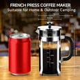 thumbnail image 4 of French Press Coffee Maker 304 Stainless Steel Coffee Press,with 4 Filters System, Heat Resistant Thickness Bosilicate French Press Glass, BPA-Free Brewed Tea Pot Coffee Plunger(Copper 12oz), 4 of 4