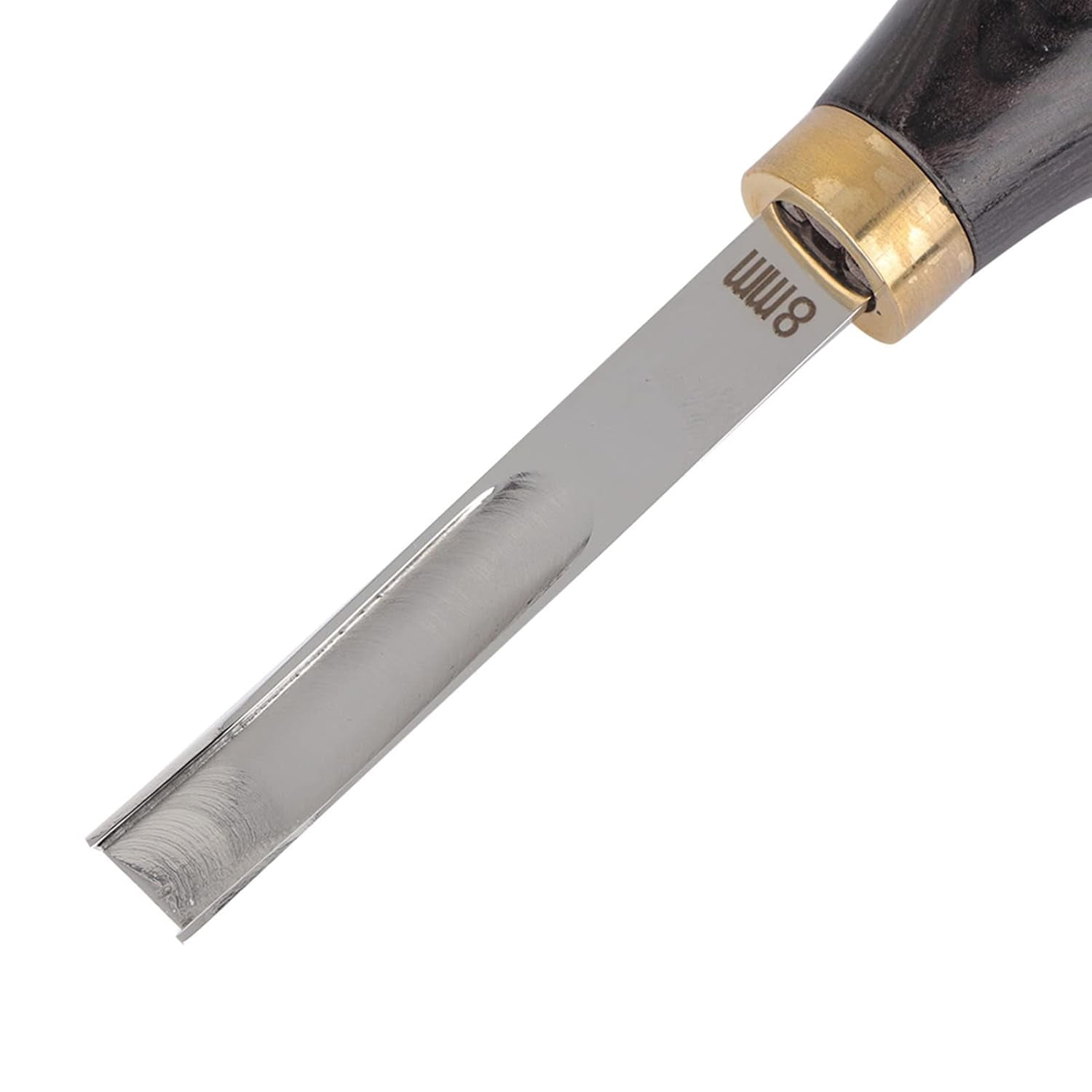 ABCISI Skiving Tool with Comfortable Wood Handle, Leathercraft Beveler Skiving DIY Craft Tool for Cutting Leather Edges Scraping Thickness Making Pull Link Heads (Black 8mm)
