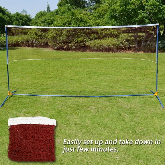 Gpoty 20ft Outdoor Replacement Badminton Volleyball Tennis Net,Indoor Outdoor Standard Regulation Badminton Court Netting Only,Portable Badminton Net Great For Backyard,Gym,Park