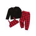 thumbnail image 2 of TheFound Girl?s Solid Color Long Sleeve Tops  Plaid Vest and Long Pants Set, 2 of 7