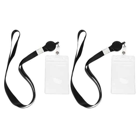 YOSADIER 2Pcs Secure Storage ID Card Badge Holder with Lanyard Easy to Use