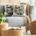 thumbnail image 5 of Ambesonne Monstera Throw Pillow Cover 2 Pack, Sage Love Boho Mid Century, 18", Teal Amber Olive Green, 5 of 7