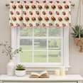 thumbnail image 2 of Cute Ladybugs Curtain Valances for Windows, Kitchen Valance Window Treatments Panel 2 Pack, Spring Botanical Leaves Beige Rod Pocket Short Curtains for Bathroom Bedroom 54 x 18 Inch, 2 of 8