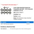 thumbnail image 2 of Lower Intake Manifold Gasket Set - Compatible with 2007 - 2013 Chevy Avalanche 5.3L V8 2008 2009 2010 2011 2012, 2 of 2