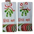 thumbnail image 2 of Set of 2 Christmas Tranquility KISS ME Mistletoe Terry Kitchen Towels by Kay Dee Designs, 2 of 2