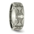 thumbnail image 3 of Chisel Titanium 8mm Laser Design Brushed Wedding Band, 3 of 9