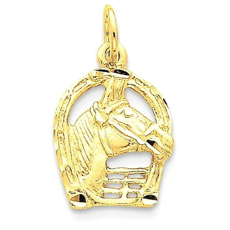 Horseshoe Italian Charm - ICE CARATS 14kt Yellow Gold Horse Head In Horseshoe Pendant Charm Necklace Good Luck Italian Horn Animal Fine Jewelry Ideal Gifts For Women Gift Set From Heart