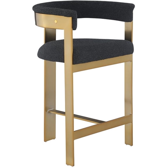 Meridian Furniture Romeo Black Boucle Fabric Counter Stool (Set of 2)