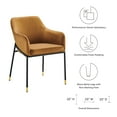 thumbnail image 3 of Side Dining Chair, Black Brown, Velvet, Modern Contemporary, Mid Century Kitchen Room Cafe Bistro Restaurant Hospitality, 3 of 7