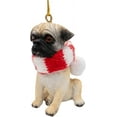 thumbnail image 2 of Pug Puppy First Christmas Tree Dog Ornament with Fabric Candy Cane Scarf, 2 of 5