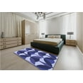 thumbnail image 4 of Ahgly Company Indoor Round Patterned Denim Dark Blue Area Rugs, 5' Round, 4 of 6