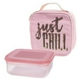 thumbnail image 2 of Just Chill Pink Combo Lunch Set | Sequin Embellished Lunch Bag and 6.25" Square Food Container, 2 of 11