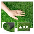 thumbnail image 2 of Artificial Grass Rug Outdoor Artificial Turf 3FTX11FT Green Zebra Stripe Fake Grass Mat, 0.8" Pile Height Astroturf Carpet for Patio Balcony Pool Deck Tennis Lawn, Customized Cuttable, 2 of 7