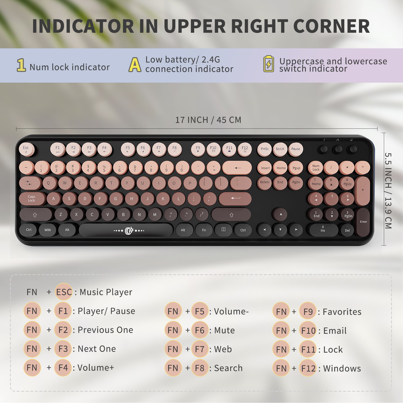 Usotso Wireless Keyboard and Mouse, Retro Typewriter Design photo 6