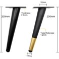 thumbnail image 4 of Paquete de 4 patas de metal para muebles de color negro y dorado, patas de repuesto de 20 cm para soporte de TV, armario de base y armario, 4 of 5