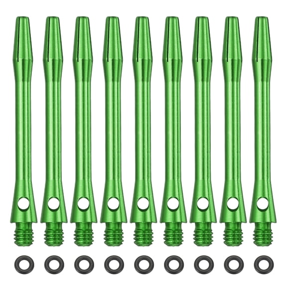 Uxcell Dart Shafts for Steel Tip, Medium 2BA Thread Aluminum Dart Shaft Set with Black Rubber Ring Replacement Accessories For (Darts Training/Sharpener), 45mm & 39 Set & Green
