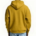 thumbnail image 4 of Mens Hoodies Pullover Quarter Zip Casual Long Sleeve Drawstring Waffle Hooded Sweatshirt with Pocket Orange 3XL, 4 of 4