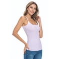 thumbnail image 3 of ACTIVE UNIFORMS Women's Camisole Cotton Stretch Undershirt with Adjustable Strap Tank Top Multi-Pack of 2 (Lavender, Large), 3 of 6