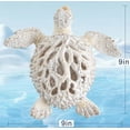 thumbnail image 4 of Escultura VVGIFTS con decoración oceánica, tortuga marina blanca, arrecife de coral, 4 of 7