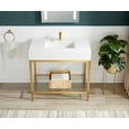 thumbnail image 2 of ANZZI Ventura 36 in. Console Sink in Brushed Gold with Matte White Counter Top, 2 of 8