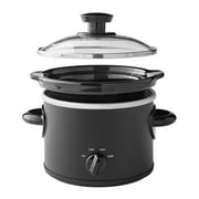 Mainstays 2 Quart Round Slow Cooker, with Matte Black Finish and Glass Lid