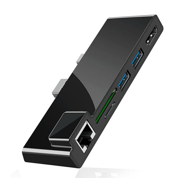 Reemplazo para Microsoft Surface Pro 3/4/5/6 USB 3.0 Hub Lector de tarjetas TF / SD DP 4K HD Convertidor Adaptador Estación de acoplamiento Eigraketly DZ7739-01