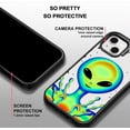 thumbnail image 5 of Case for iPhone 13 / iPhone 14, [10ft 4X Military-Grade Drop Protection] Durable & Shockproof Phone Case Cover Design for iPhone 13 / iPhone 14 - Alien Piece - Clear Black, 5 of 7