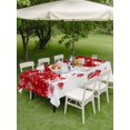 thumbnail image 3 of Outdoor Tablecloth with Umbrella Hole and Zipper, Red Snowman Christmas Rectangle Table Cloth 60x120 Inch Waterproof Tablecloth, Xmas Balls Snowflake Picnic Table Cover for Patio Camping, 3 of 7