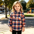 thumbnail image 6 of LJEFF Little Boys Light Grid Plaid Button Shirt, Loose Chest Soft Pocket Gift Kids Casual Top Multicolor Size 2-3 T, 6 of 9