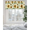 thumbnail image 5 of Curtain Valance for Windows,Watercolor Sunflower Spring Floral Kitchen Valances Rod Pocket Short Curtains,Pastoral Flower Farm Bee Window Treatment Panel for Bedroom Bathroom 54x18in, 5 of 9