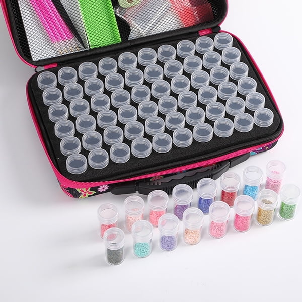 77/108PCS Large Capacity Diamond Painting Storage Containers with 30/60  Bottles 11.60