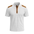 thumbnail image 5 of TAGOLD Mens Summer Short Sleeve Turndown collar Blouse & Shirt Color Button Top, 5 of 5